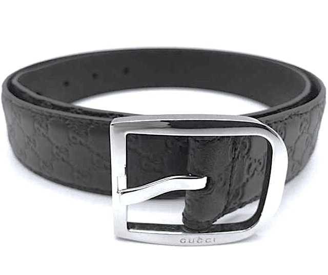 グッチ買取　レザーベルト　マイクログッチシマ