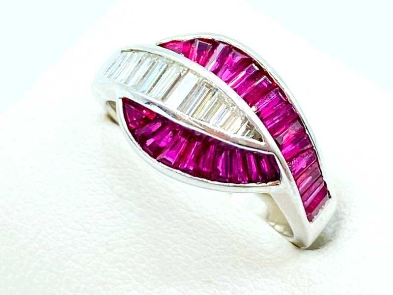 宝石買取 プラチナ台 ルビー ダイヤモンド デザイン リング