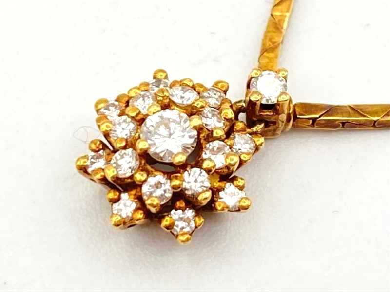 ダイヤモンド買取 K18イエローゴールド台 ダイヤモンド デザイン ネックレス