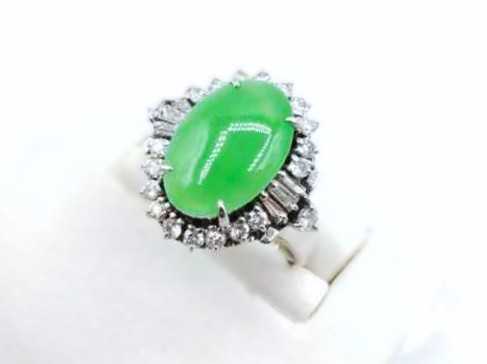 宝石買取 Pt900 翡翠 ダイヤモンド リング