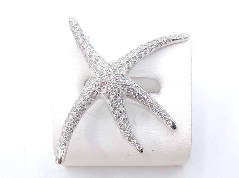 ティファニー買取 スターフィッシュダイヤブローチ Pt950