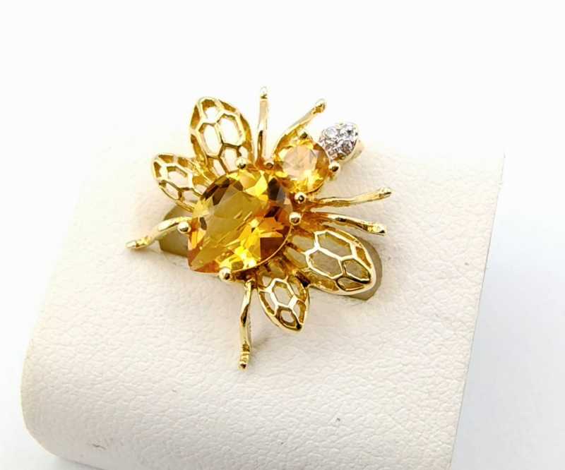 K18ブローチ　買取　色石