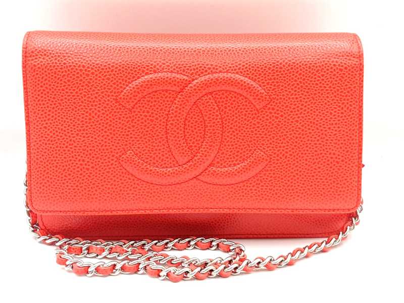 シャネル買取 ココマーク チェーンウォレット キャビアスキン 