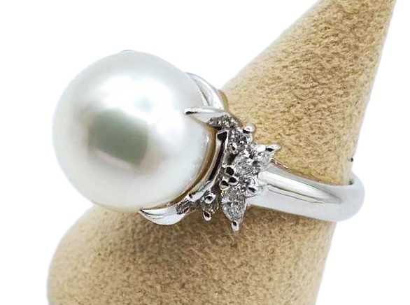 宝石買取 Pt900 パール ダイヤモンド リング
