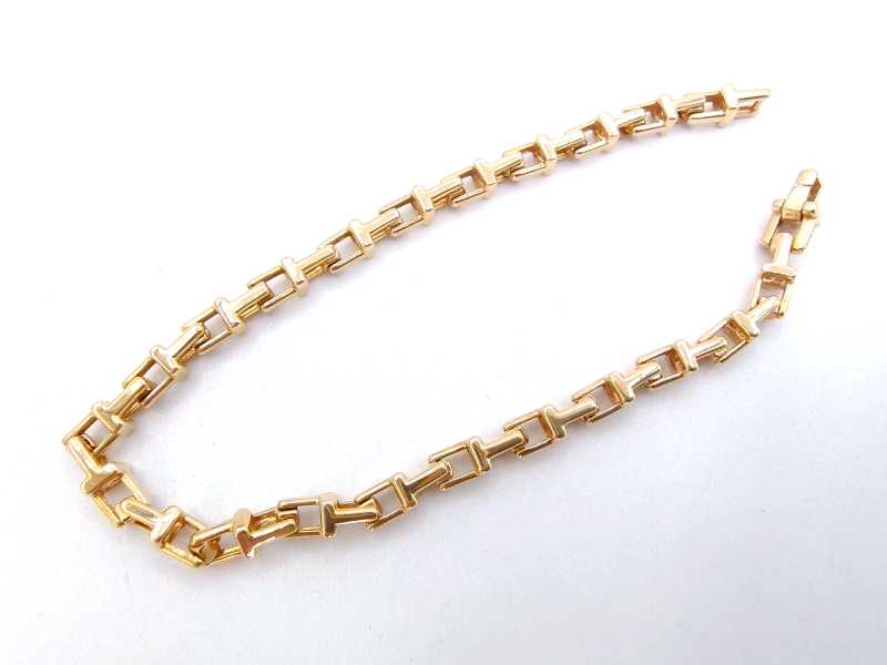 ティファニー買取 Tナローチェーンブレスレット 750YG