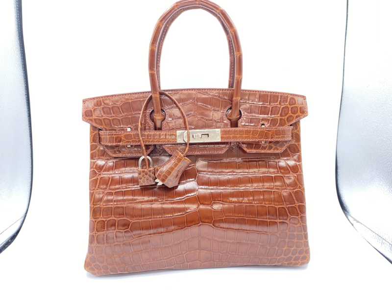 エルメス買取 バーキン 30 ニロティカス ブラウン シルバー金具 □L刻