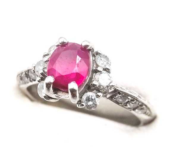 宝石買取　ルビーダイヤモンドリング　プラチナ
