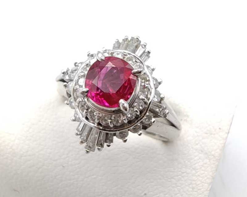 PT900リング　買取　ルビー