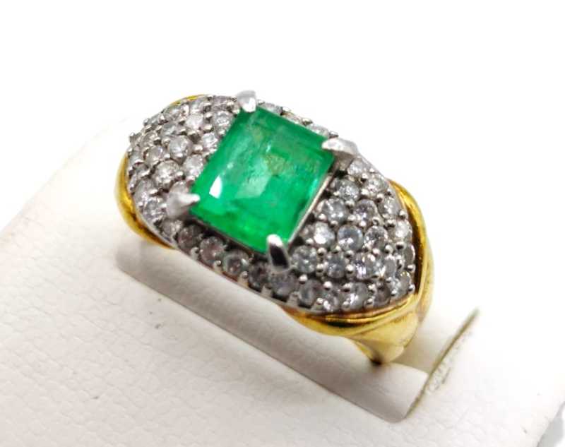 宝石買取 K18 Pt900 エメラルド ダイヤモンド リング