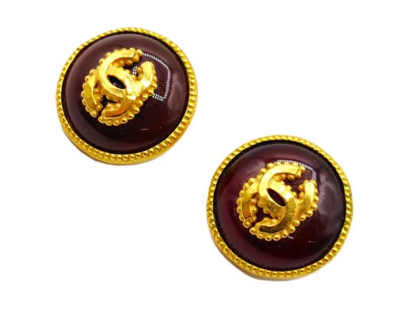 シャネル買取 ココマーク ブラウン イヤリング