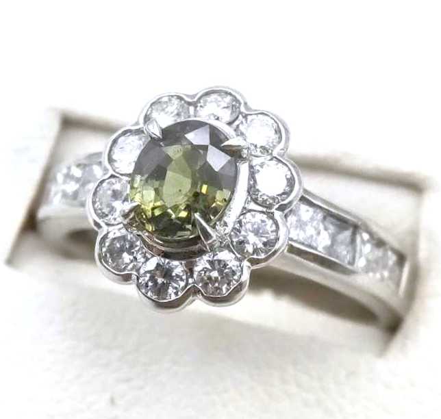 宝石買取　アレキサンドライトダイヤモンドリング　プラチナ
