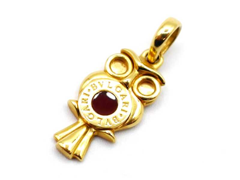 ブルガリ買取 750YG フクロウ カーネリアン ペンダントトップ