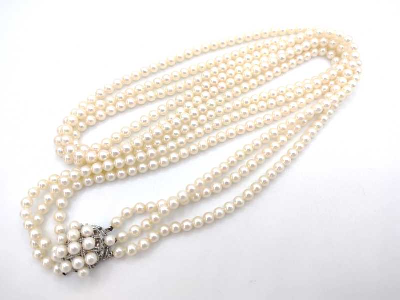 宝石買取 ３連パールネックレス