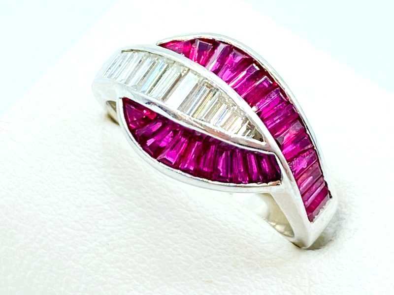 宝石買取 プラチナ台 ルビー ダイヤモンド デザイン リング