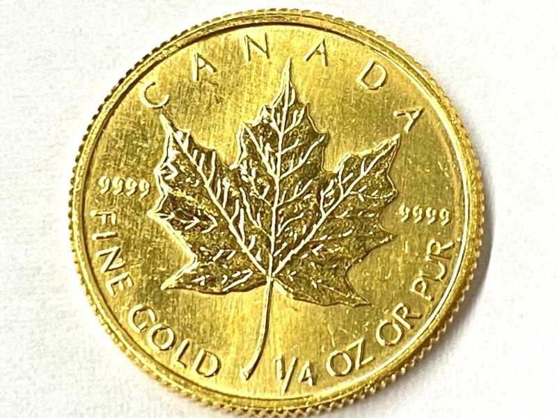 金買取 K24 メイプルリーフ 金貨 1/4oz 7.7g