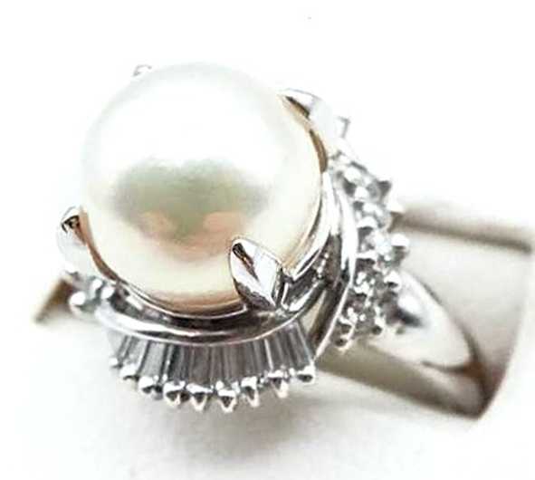 宝石買取 パールダイヤモンドリング プラチナ