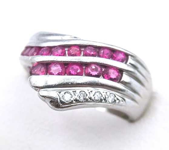 宝石買取　ルビーダイヤモンドリング　プラチナ