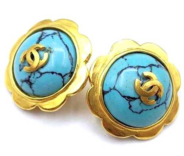 シャネル買取　ターコイズイヤリング　GP　97P