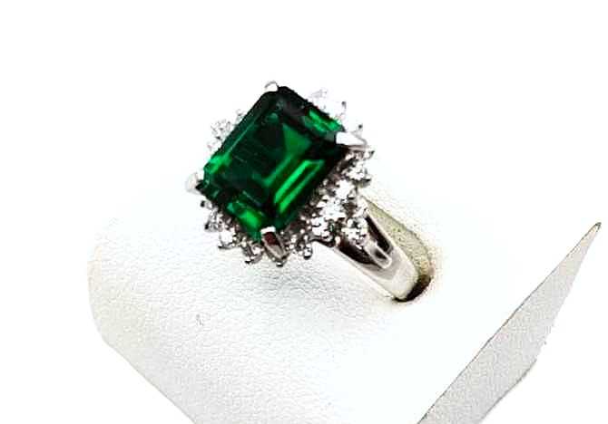 宝石買取 Pt900 グリーンガーネット ダイヤモンド リング