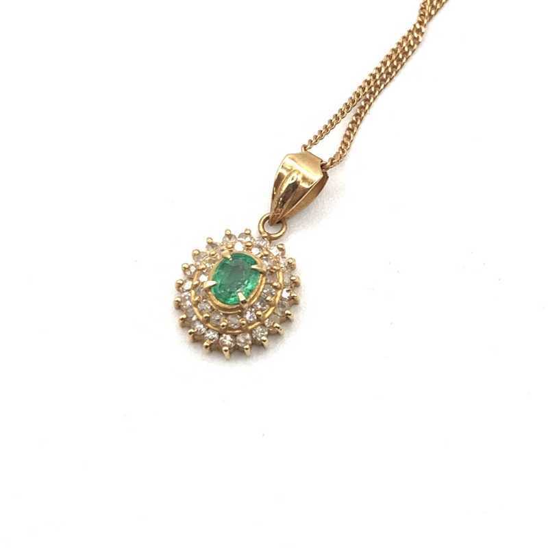 金買取 ネックレス K18 エメラルド ダイヤモンド