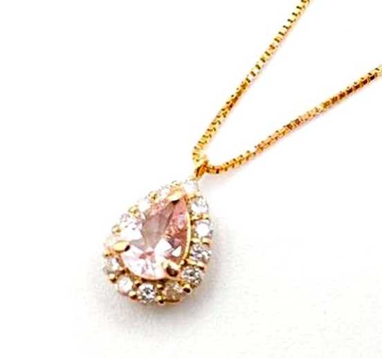 宝石買取　ピンクサファイアダイヤモンドネックレス　K18