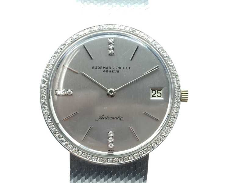オーデマピゲ買取 750WG ラウンド 34mm ダイヤベゼル ヴィンテージウォッチ