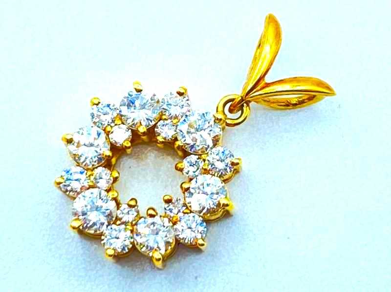 ダイヤモンド買取 K18イエローゴールド台 ダイヤモンド1.00ct デザインペンダント
