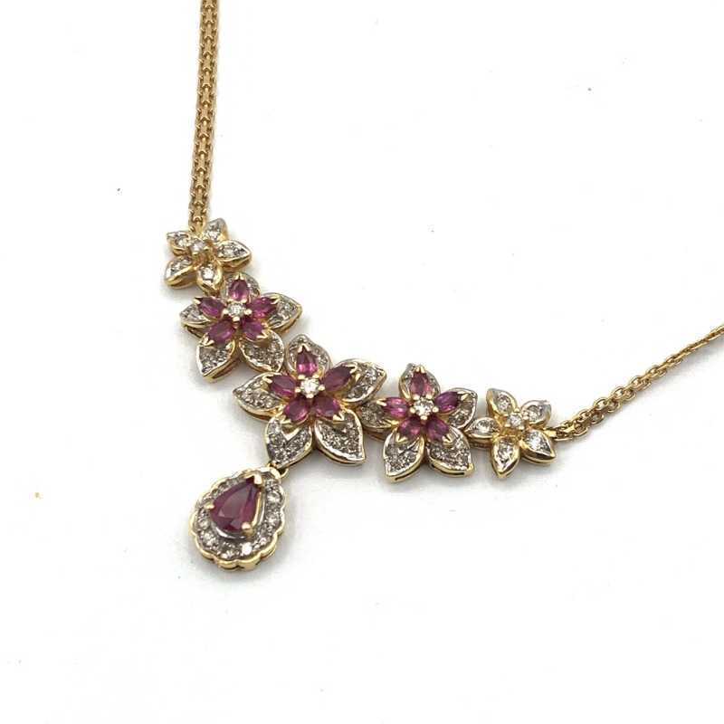 金買取 ネックレス ダイヤモンド ルビー K18
