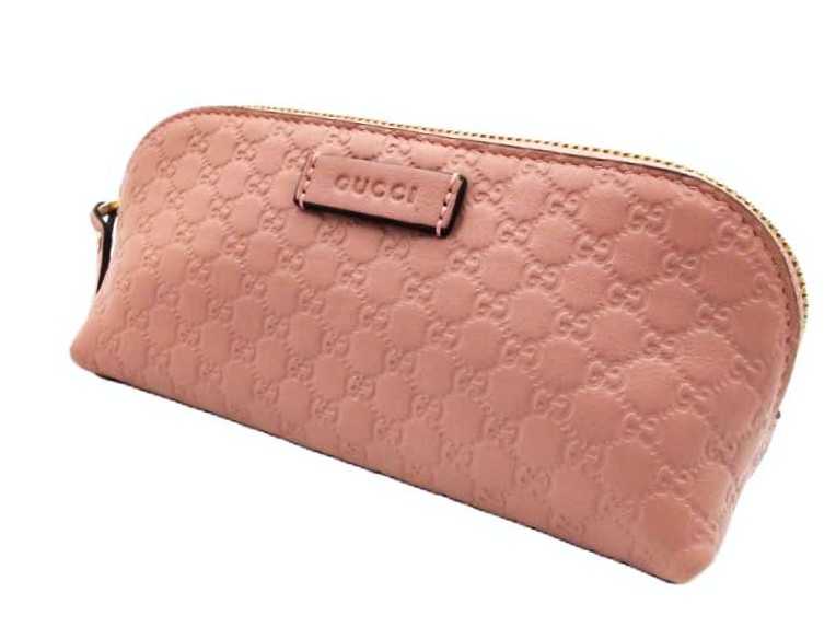 グッチ 買取 ポーチ ピンク マイクロ シマ