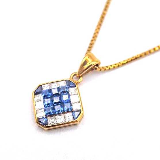 宝石買取 サファイアダイヤモンドネックレス 750